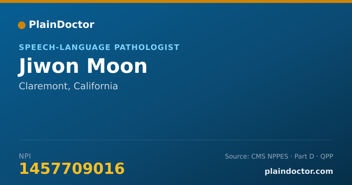 Shareable card for Jiwon Moon - Speech-Language Pathologist, Claremont, CA