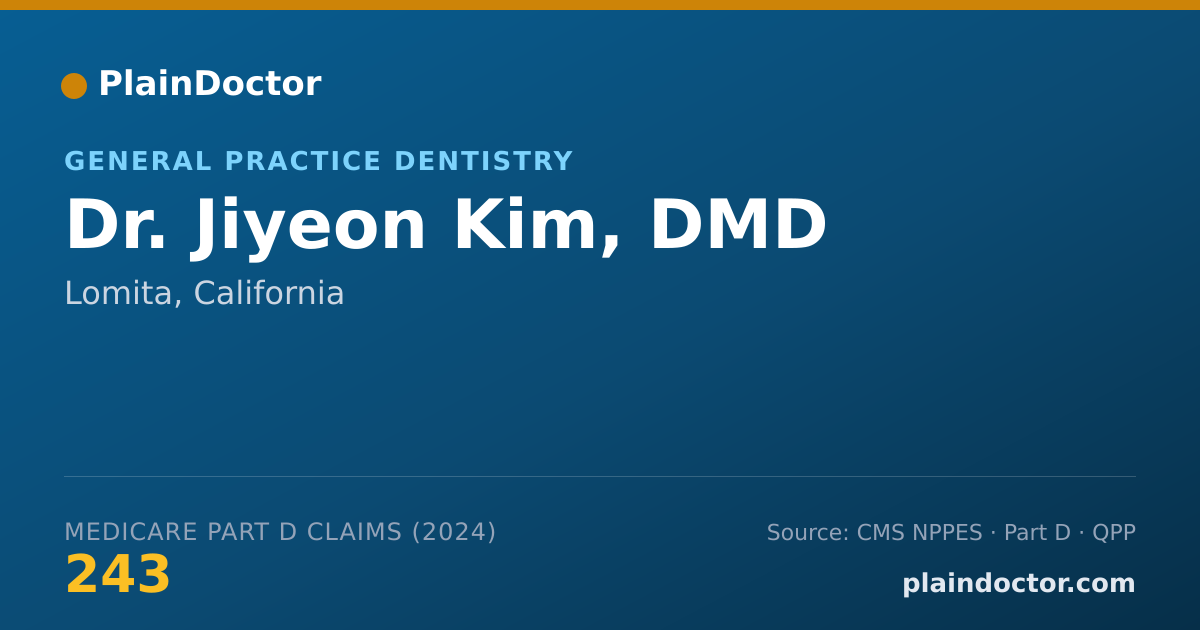 Shareable card for Jiyeon Kim, DMD - General Practice Dentistry, Lomita, CA