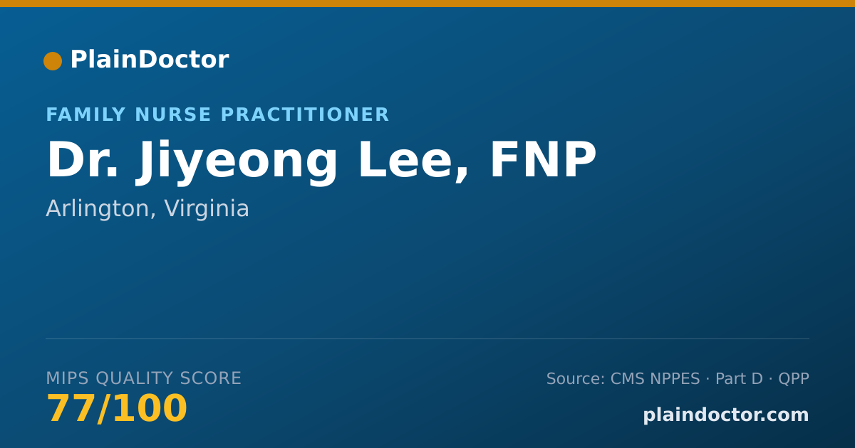 Shareable card for Jiyeong Lee, FNP - Family Nurse Practitioner, Arlington, VA