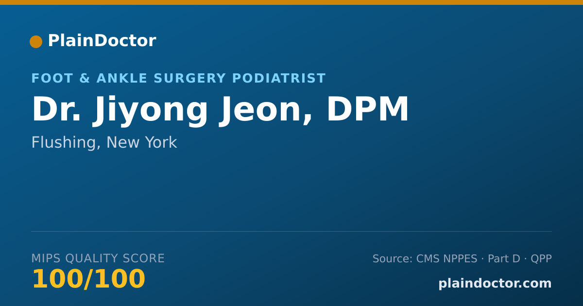 Shareable card for Jiyong Jeon, DPM - Foot & Ankle Surgery Podiatrist, Flushing, NY