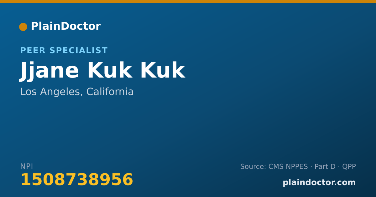 Shareable card for Jjane Kuk Kuk - Peer Specialist, Los Angeles, CA
