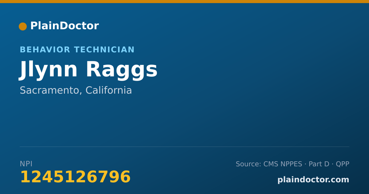 Shareable card for Jlynn Raggs - Behavior Technician, Sacramento, CA