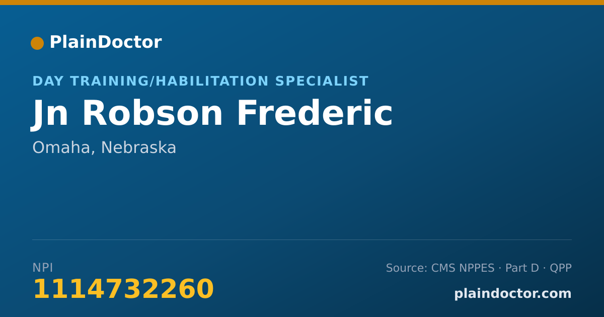 Shareable card for Jn Robson Frederic - Day Training/Habilitation Specialist, Omaha, NE
