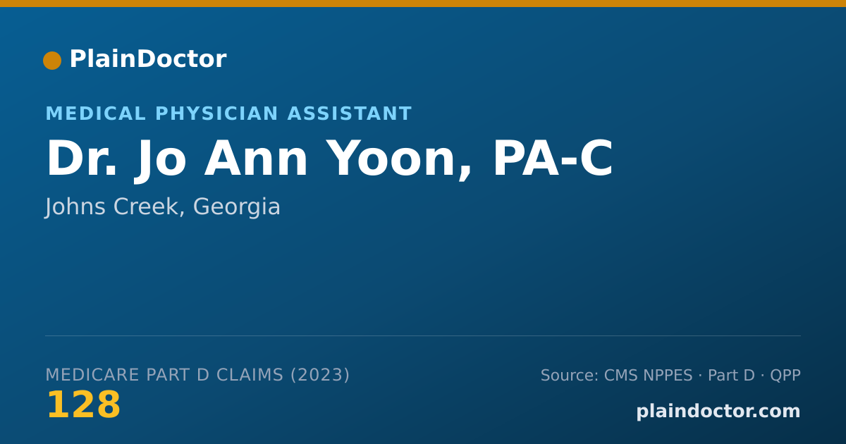 Shareable card for Jo Ann Yoon, PA-C - Medical Physician Assistant, Johns Creek, GA