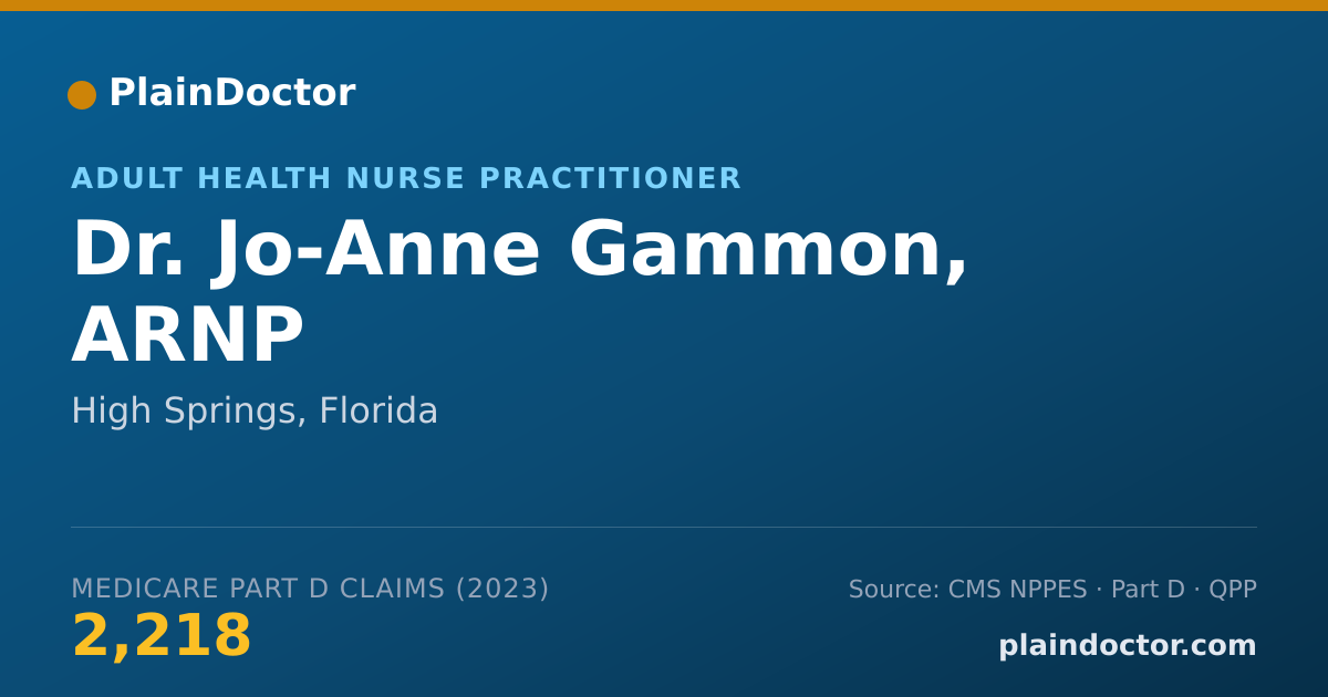 Shareable card for Jo-Anne Gammon, ARNP - Adult Health Nurse Practitioner, High Springs, FL