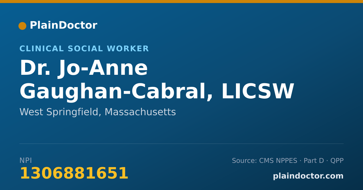 Shareable card for Jo-Anne Gaughan-Cabral, LICSW - Clinical Social Worker, West Springfield, MA