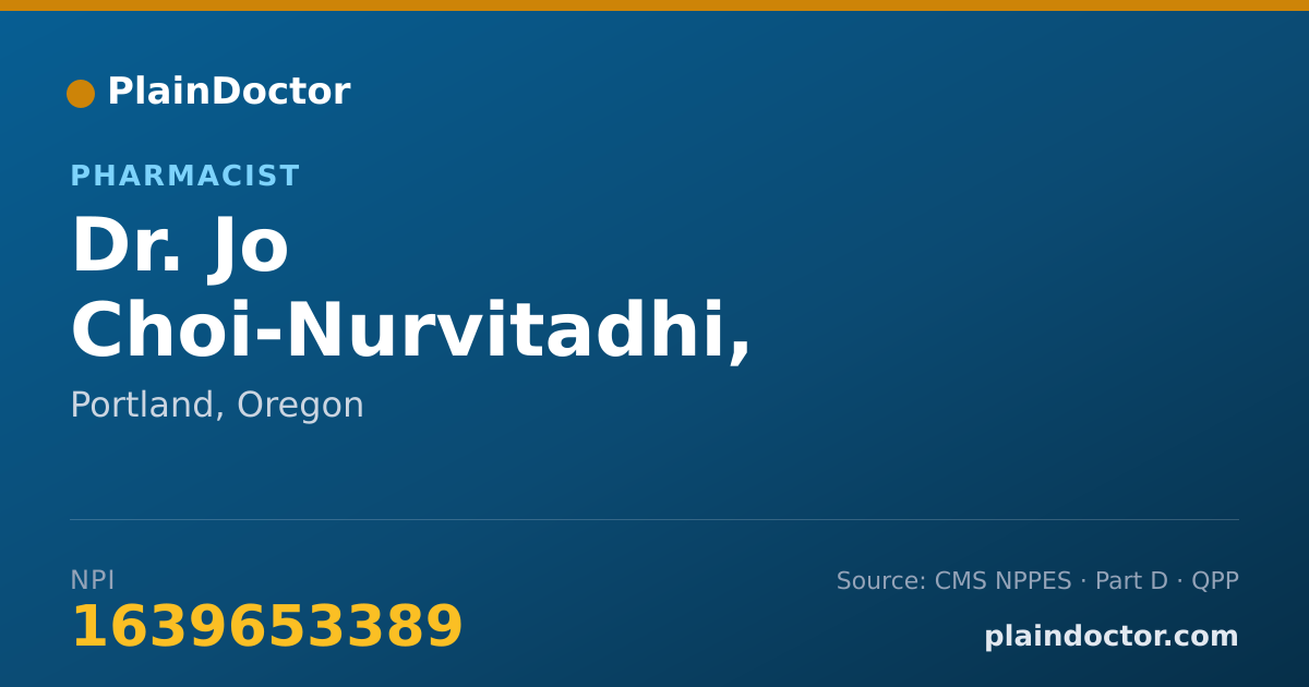 Shareable card for Jo Choi-Nurvitadhi, PHARMD - Pharmacist, Portland, OR