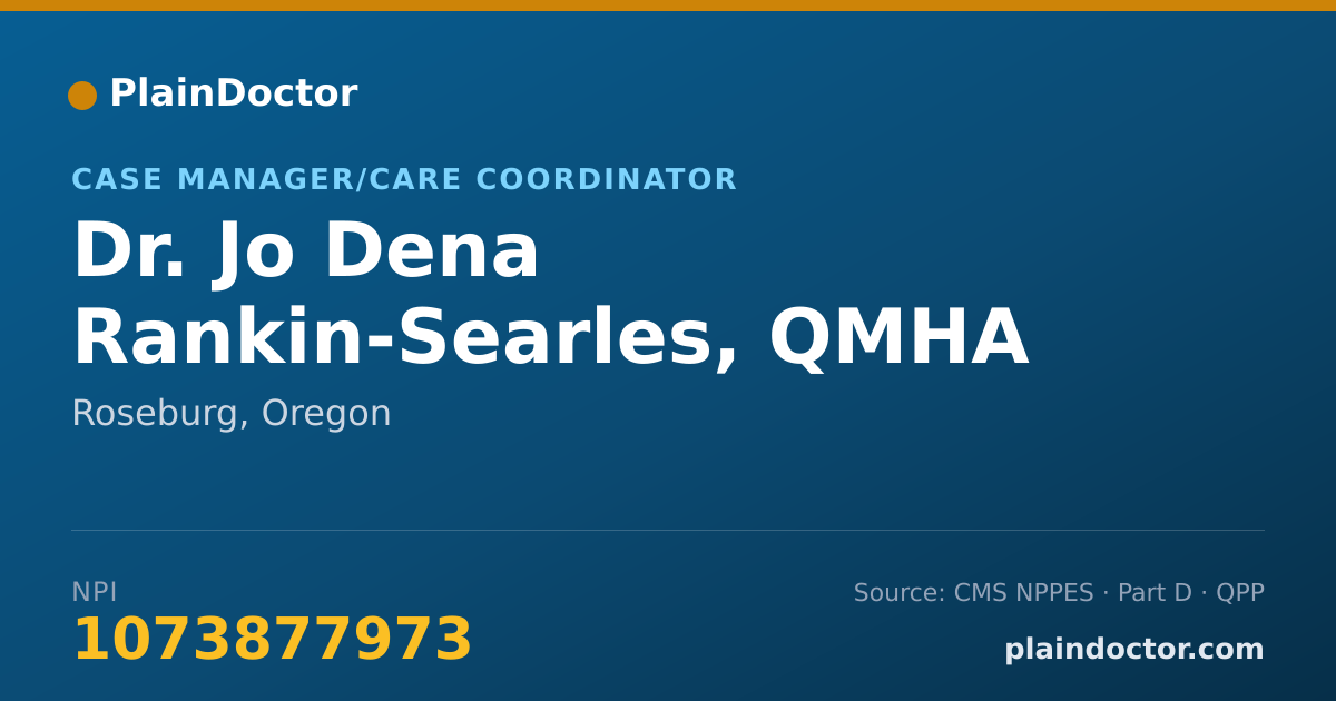 Shareable card for Jo Dena Rankin-Searles, QMHA - Case Manager/Care Coordinator, Roseburg, OR