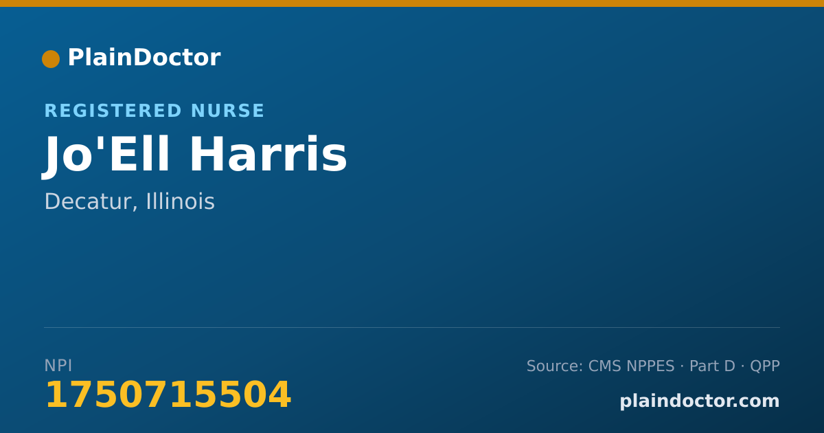 Shareable card for Jo'Ell Harris - Registered Nurse, Decatur, IL