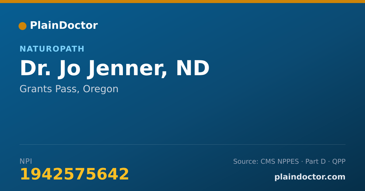 Shareable card for Jo Jenner, ND - Naturopath, Grants Pass, OR