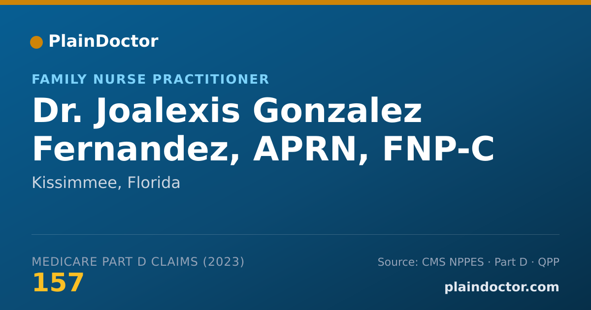 Shareable card for Joalexis Gonzalez Fernandez, APRN, FNP-C - Family Nurse Practitioner, Kissimmee, FL