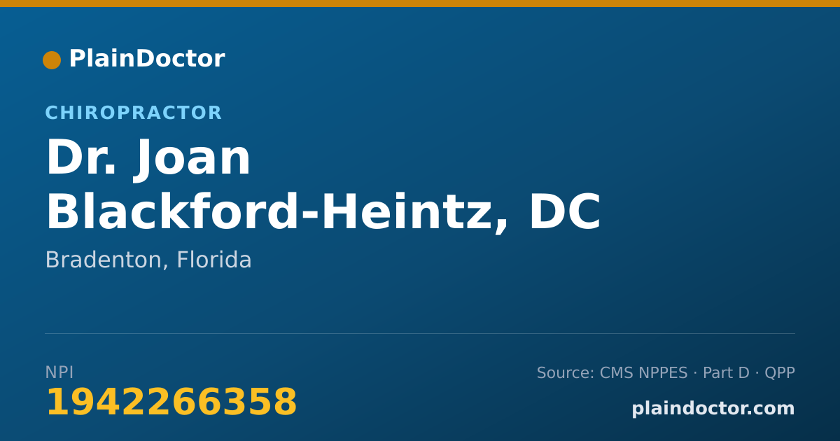 Shareable card for Joan Blackford-Heintz, DC - Chiropractor, Bradenton, FL