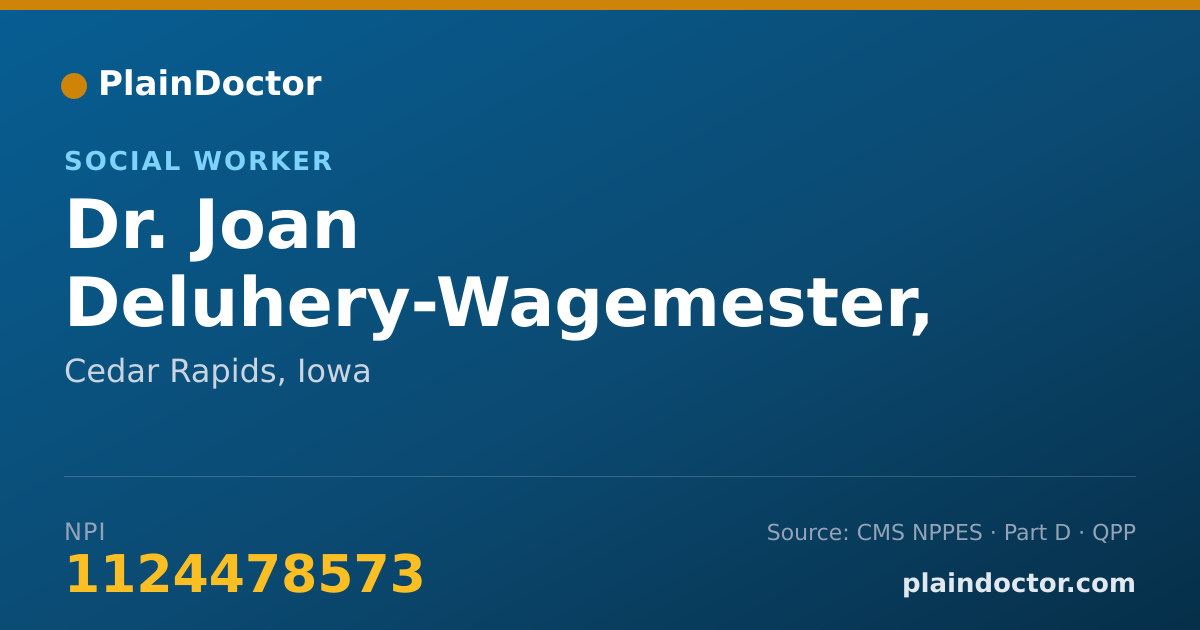 Shareable card for Joan Deluhery-Wagemester, L.I.S.W. - Social Worker, Cedar Rapids, IA