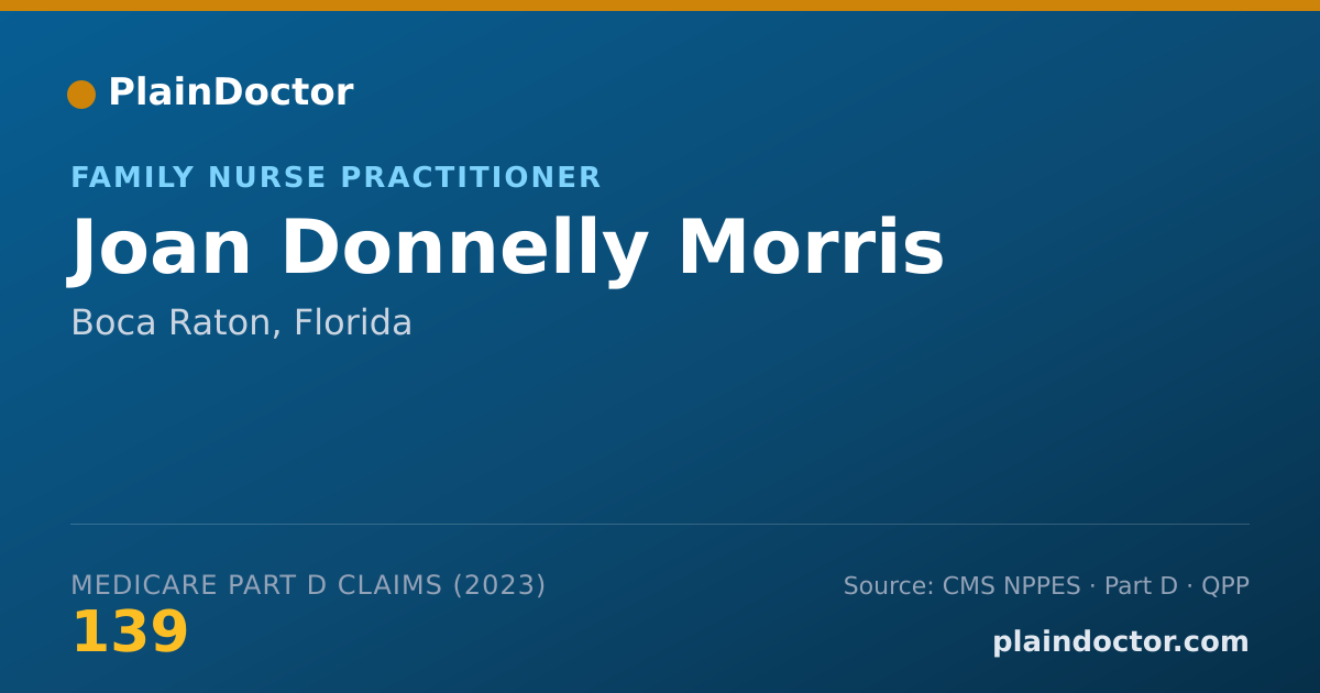 Shareable card for Joan Donnelly Morris - Family Nurse Practitioner, Boca Raton, FL