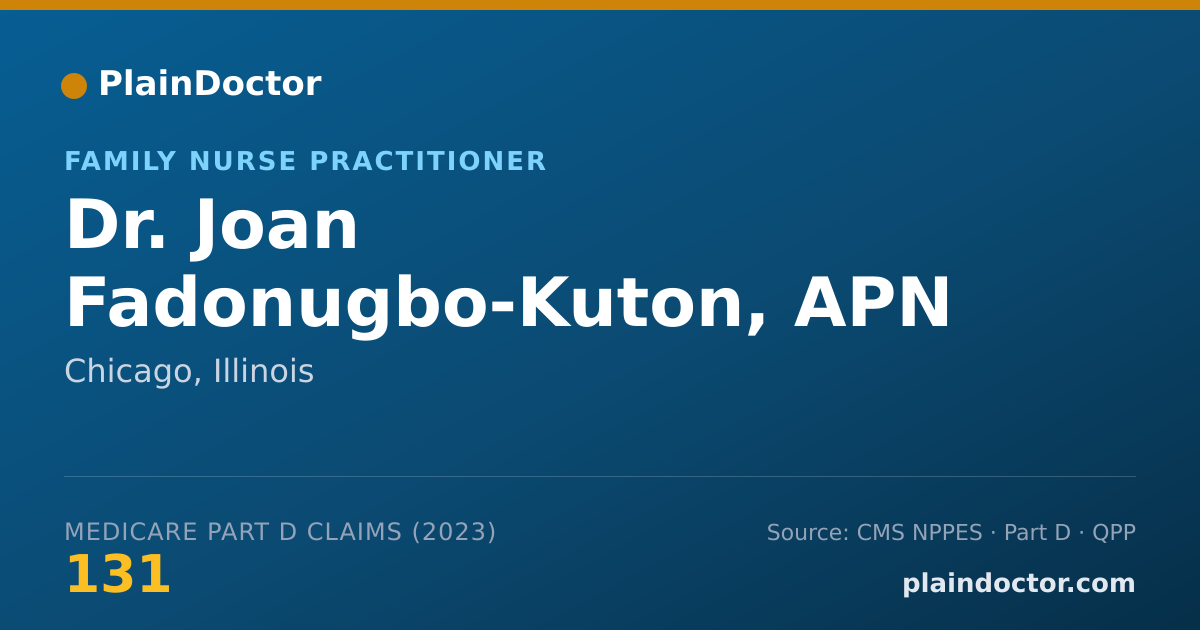 Shareable card for Joan Fadonugbo-Kuton, APN - Family Nurse Practitioner, Chicago, IL