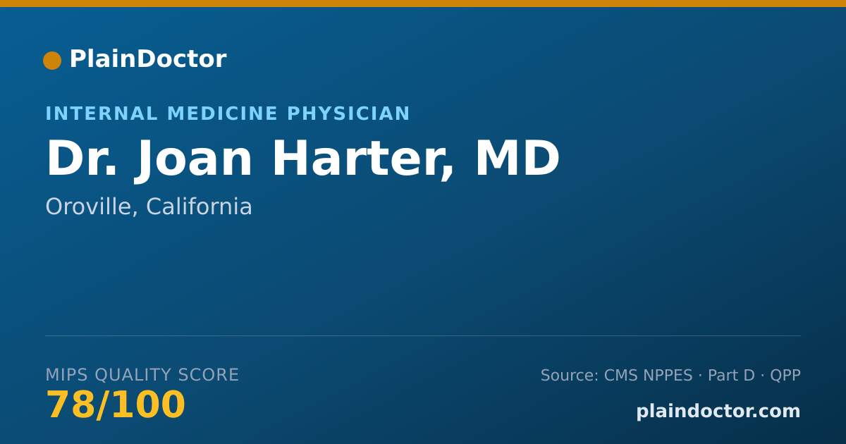 Shareable card for Joan Harter, MD - Internal Medicine Physician, Oroville, CA