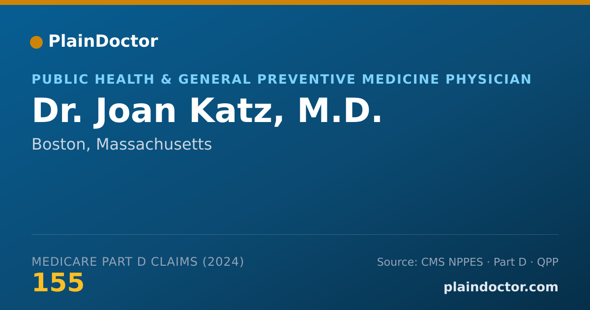Shareable card for Joan Katz, M.D. - Public Health & General Preventive Medicine Physician, Boston, MA