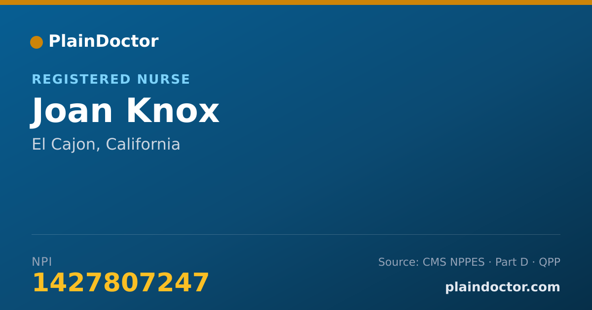 Shareable card for Joan Knox - Registered Nurse, El Cajon, CA