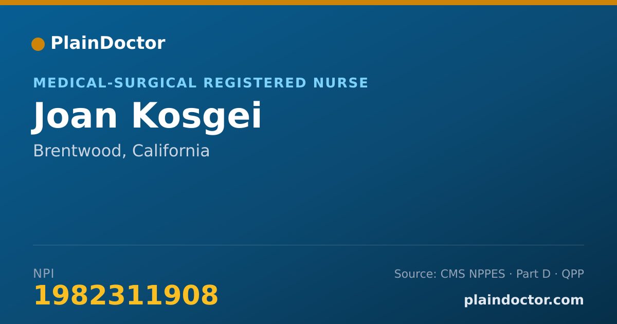 Shareable card for Joan Kosgei - Medical-Surgical Registered Nurse, Brentwood, CA