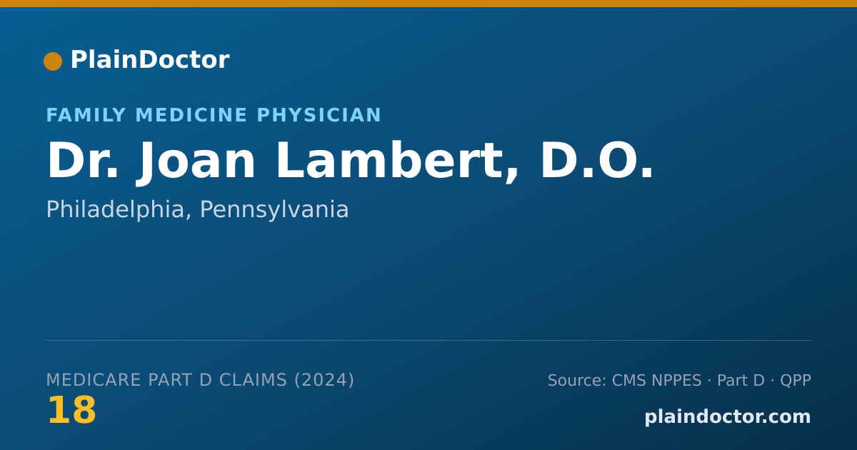 Shareable card for Joan Lambert, D.O. - Family Medicine Physician, Philadelphia, PA