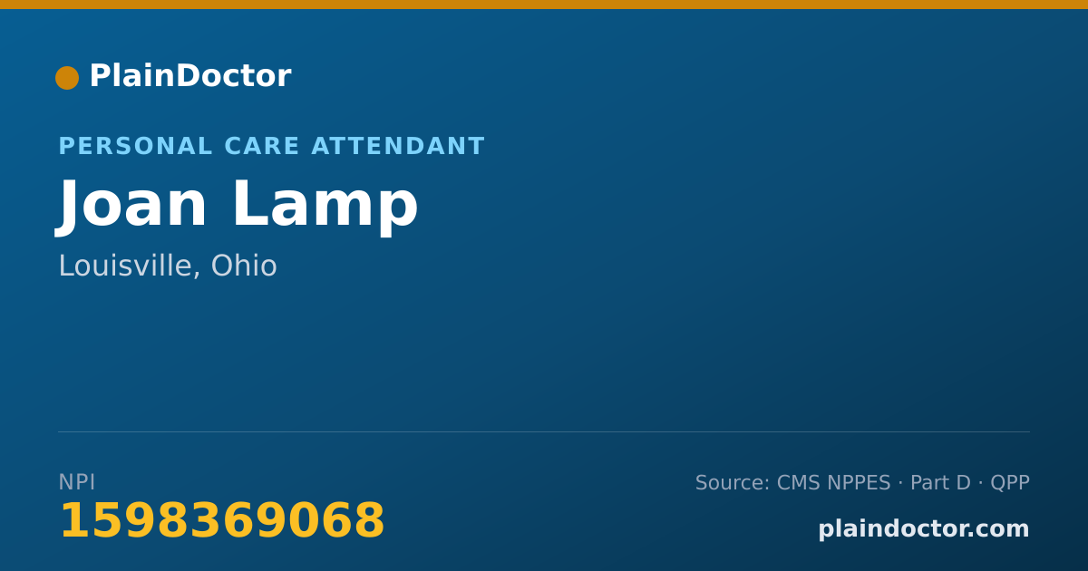 Shareable card for Joan Lamp - Personal Care Attendant, Louisville, OH