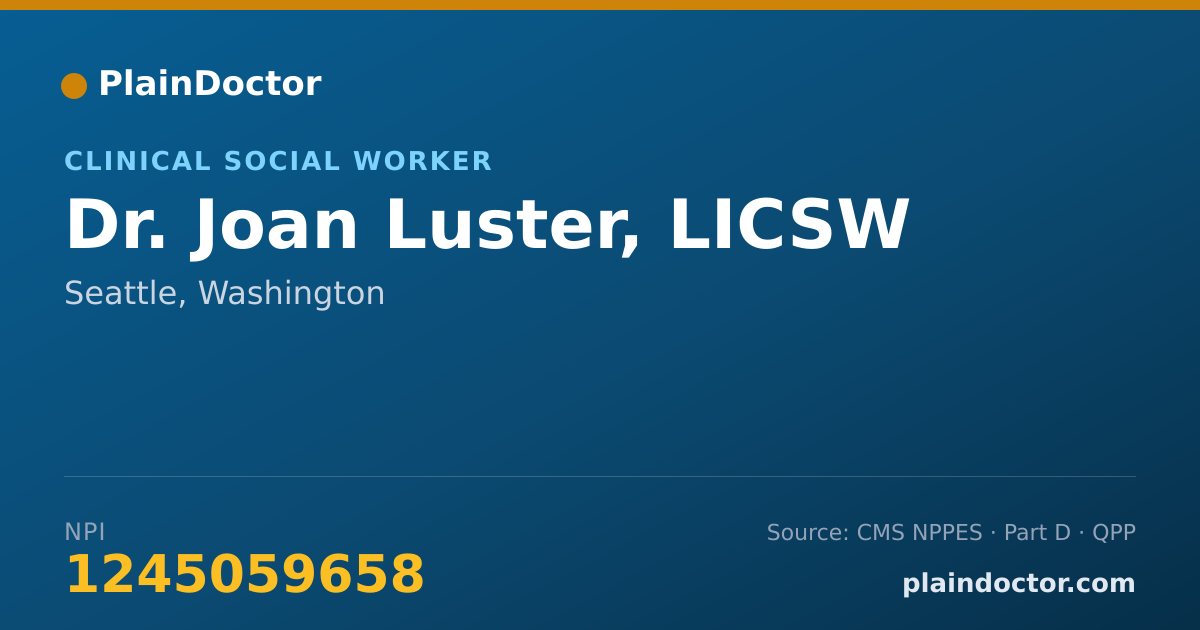 Shareable card for Joan Luster, LICSW - Clinical Social Worker, Seattle, WA