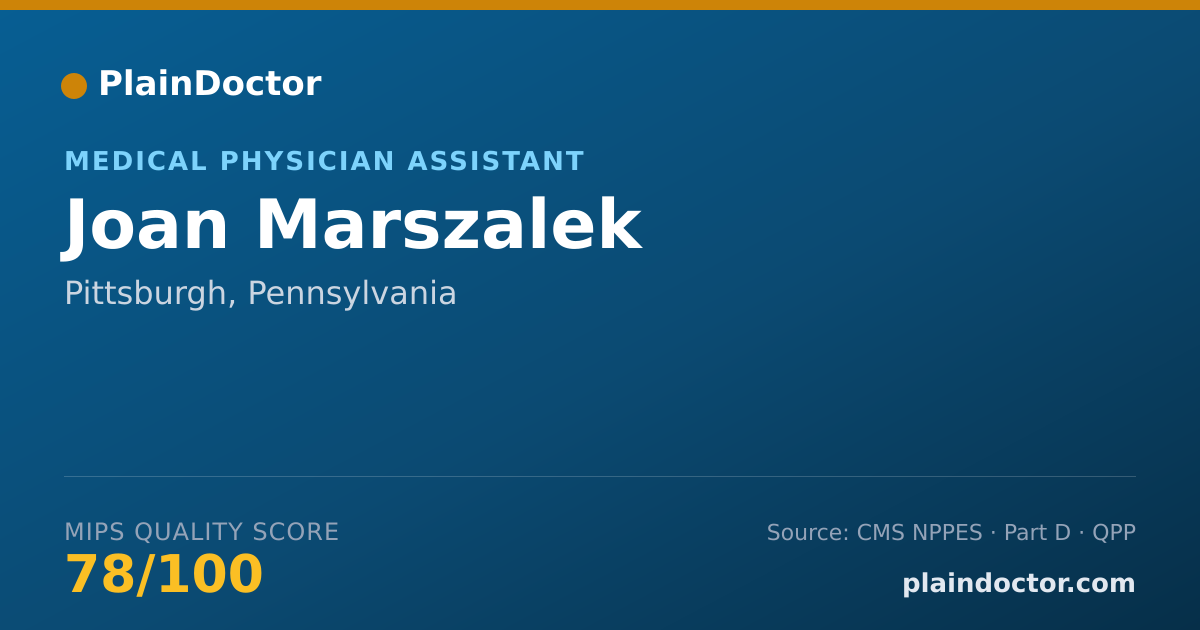 Shareable card for Joan Marszalek - Medical Physician Assistant, Pittsburgh, PA