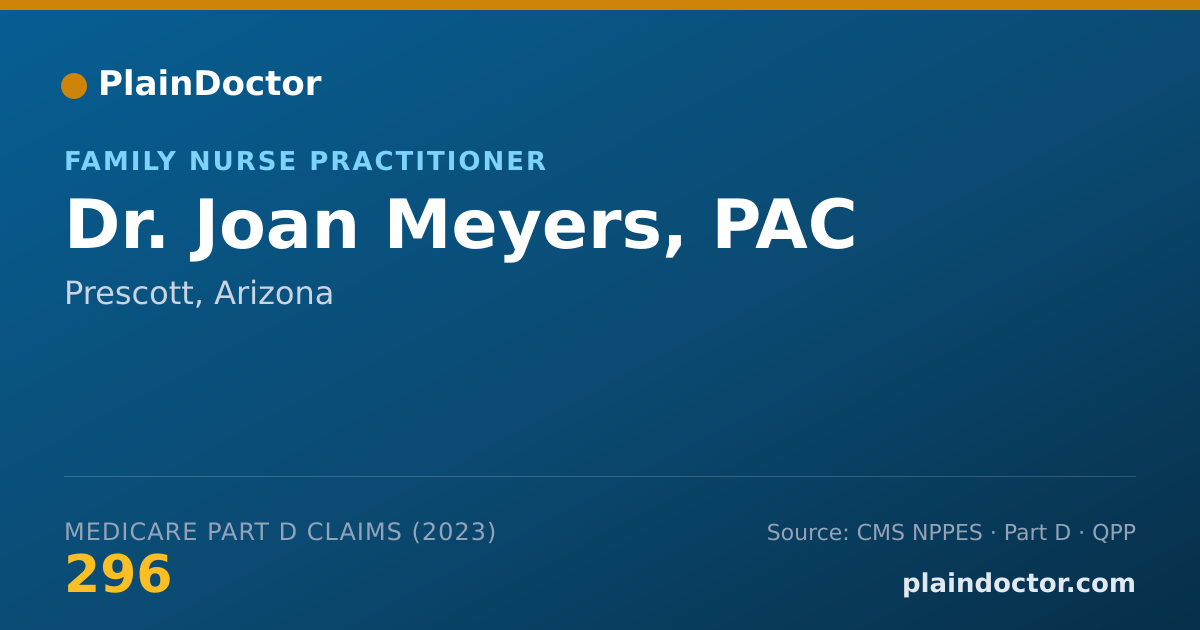 Shareable card for Joan Meyers, PAC - Family Nurse Practitioner, Prescott, AZ