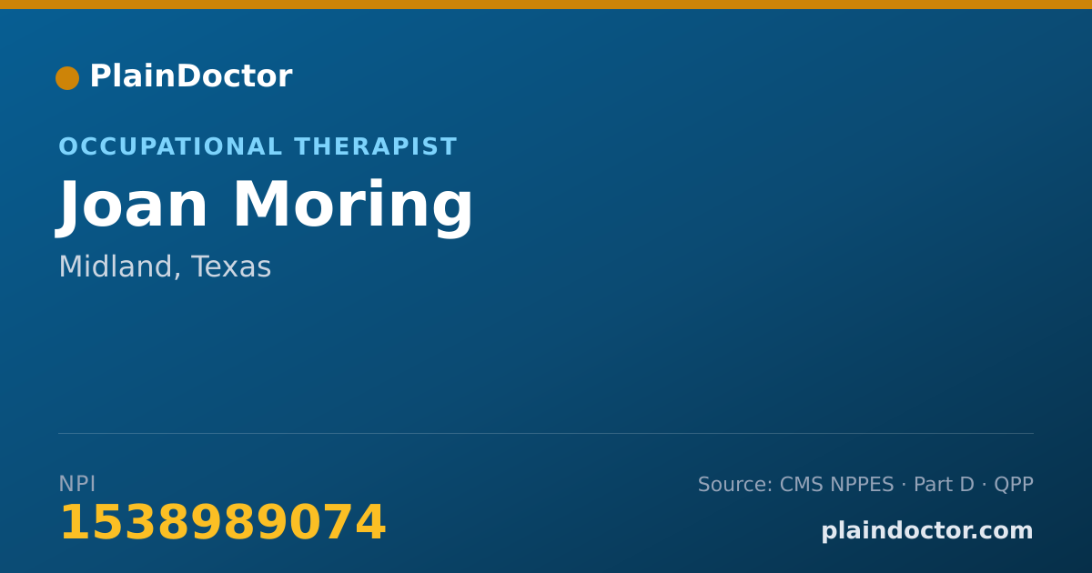 Shareable card for Joan Moring - Occupational Therapist, Midland, TX
