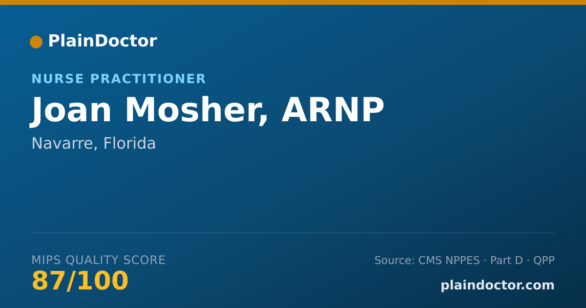 Shareable card for Joan Mosher, ARNP - Nurse Practitioner, Navarre, FL