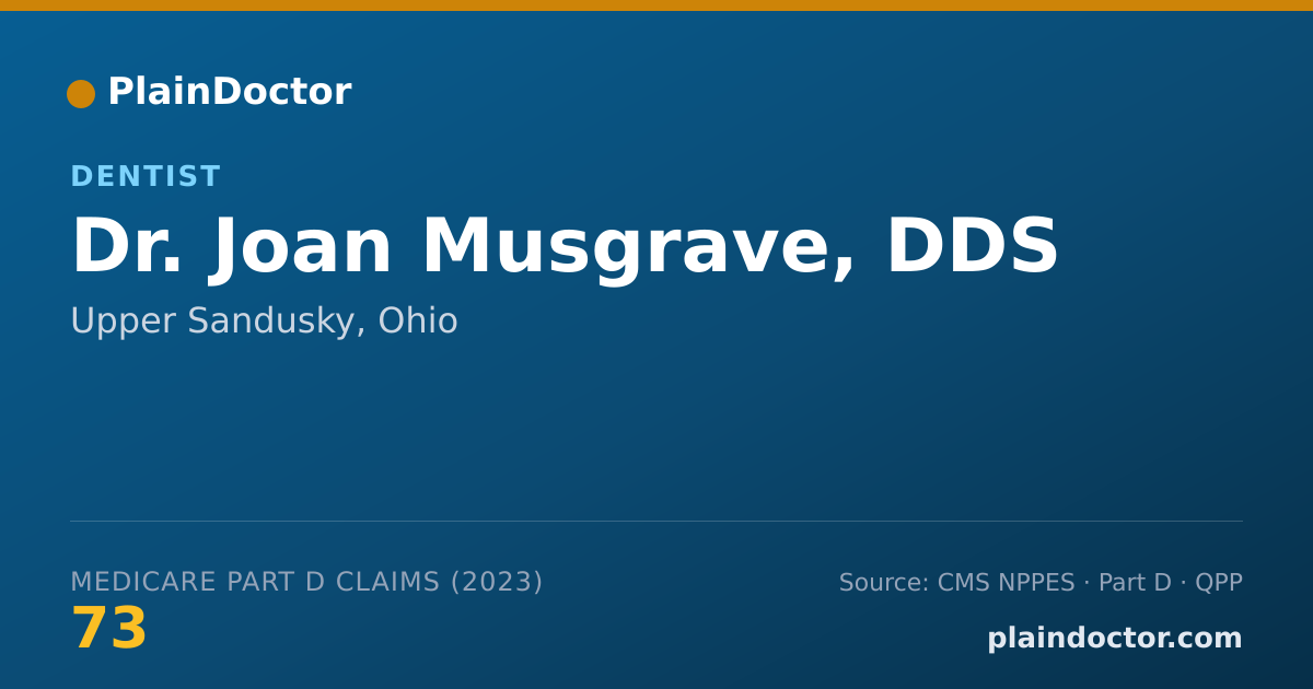 Shareable card for Joan Musgrave, DDS - Dentist, Upper Sandusky, OH