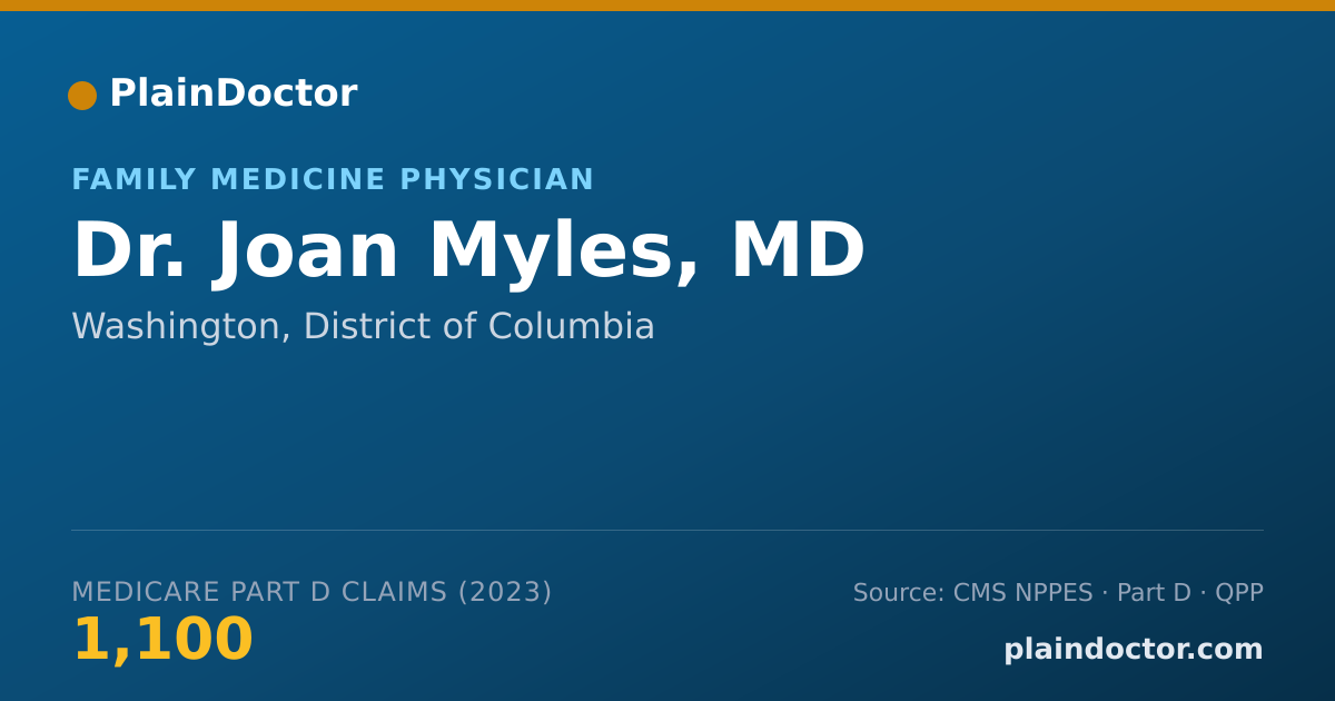 Shareable card for Joan Myles, MD - Family Medicine Physician, Washington, DC