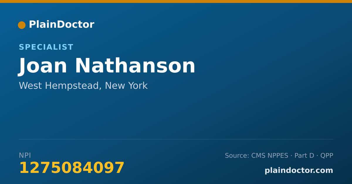 Shareable card for Joan Nathanson - Specialist, West Hempstead, NY