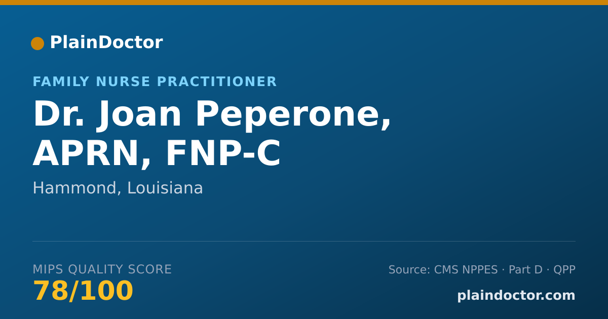 Shareable card for Joan Peperone, APRN, FNP-C - Family Nurse Practitioner, Hammond, LA