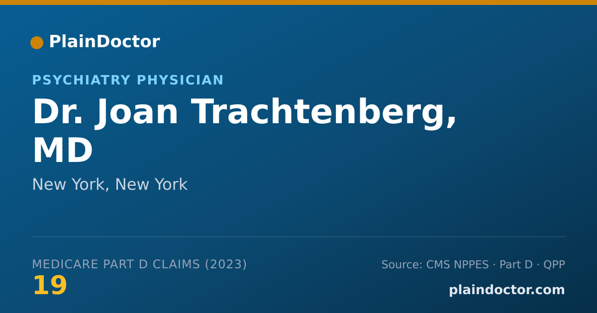 Shareable card for Joan Trachtenberg, MD - Psychiatry Physician, New York, NY