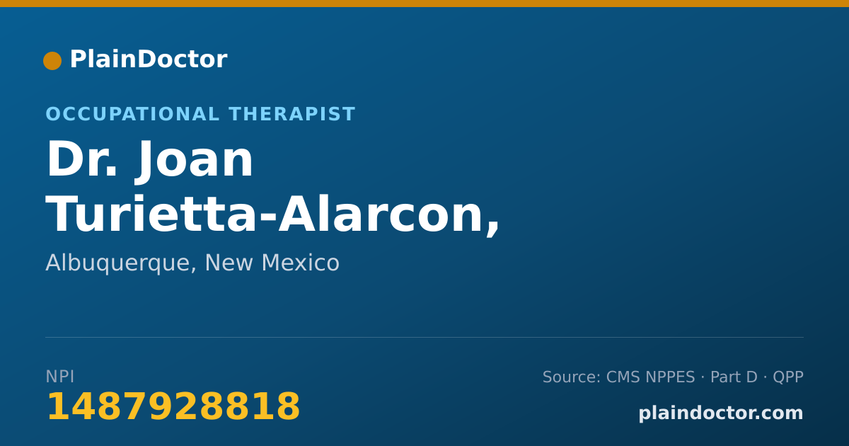 Shareable card for Joan Turietta-Alarcon, MOTR/L - Occupational Therapist, Albuquerque, NM