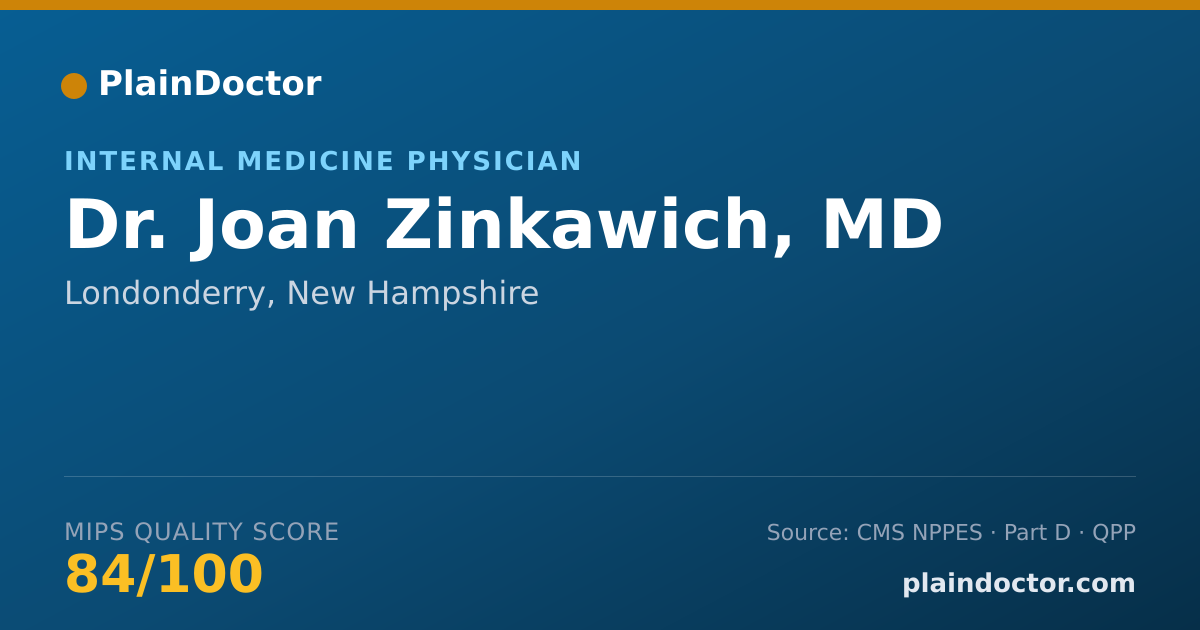 Shareable card for Joan Zinkawich, MD - Internal Medicine Physician, Londonderry, NH