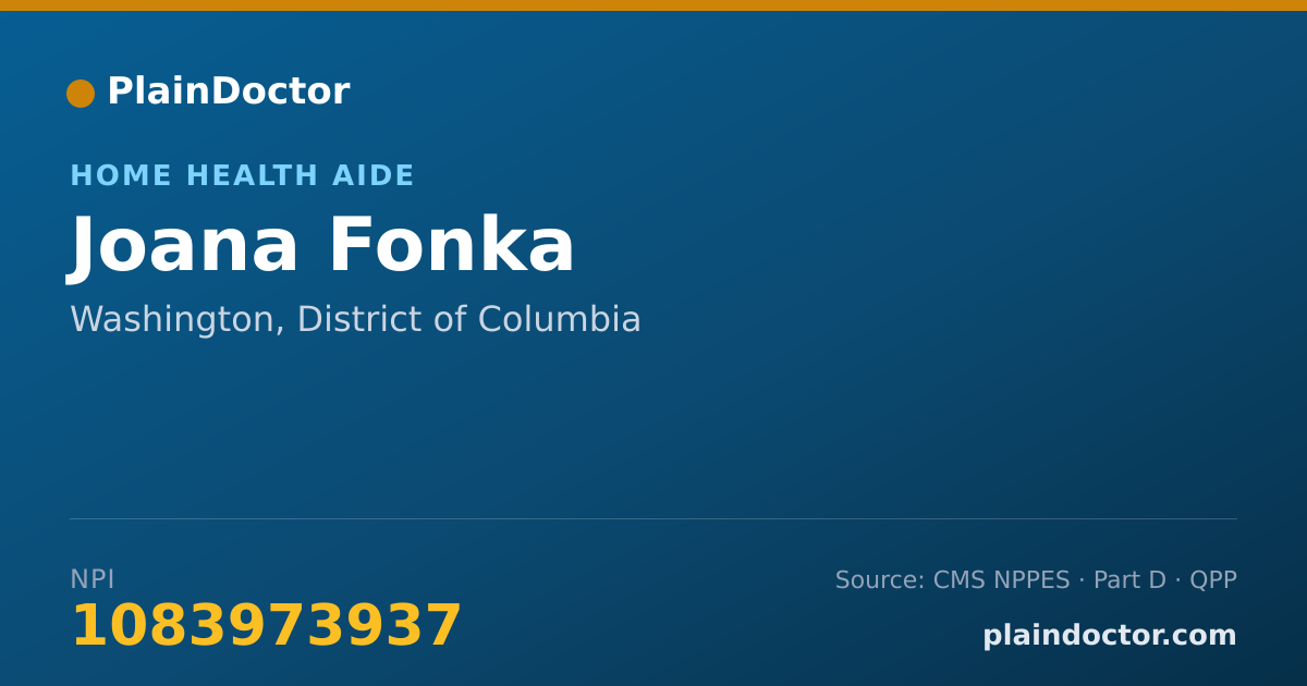 Shareable card for Joana Fonka - Home Health Aide, Washington, DC