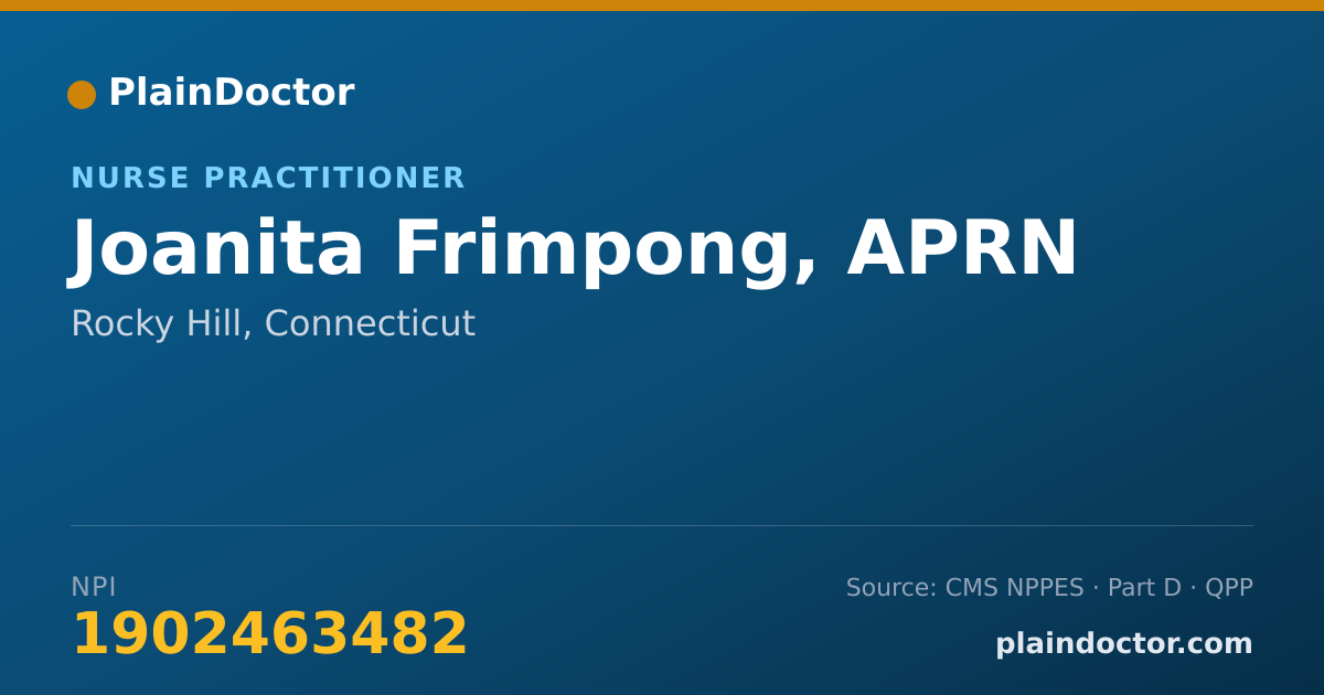 Shareable card for Joanita Frimpong, APRN - Nurse Practitioner, Rocky Hill, CT