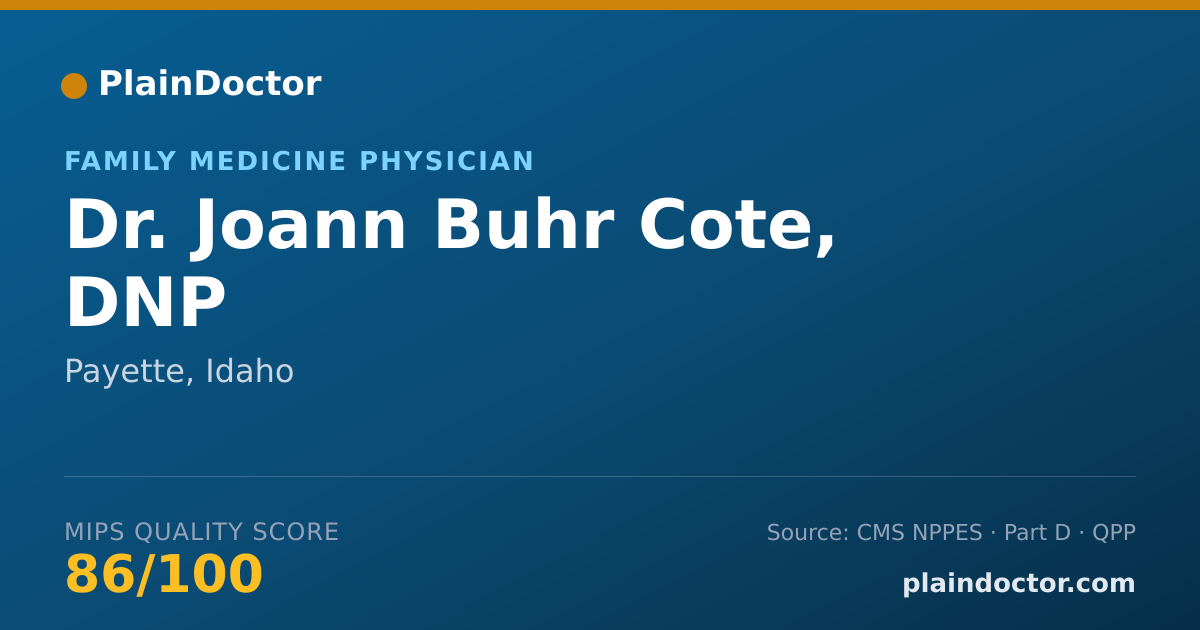Shareable card for Joann Buhr Cote, DNP - Family Medicine Physician, Payette, ID