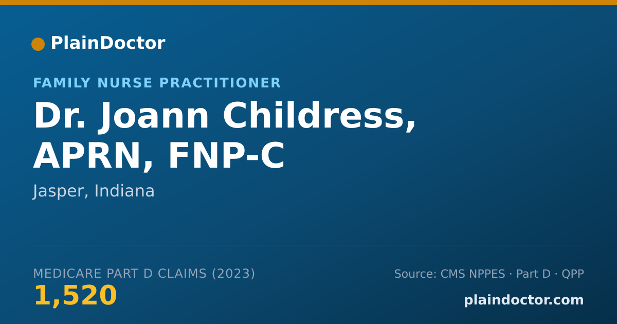 Shareable card for Joann Childress, APRN, FNP-C - Family Nurse Practitioner, Jasper, IN