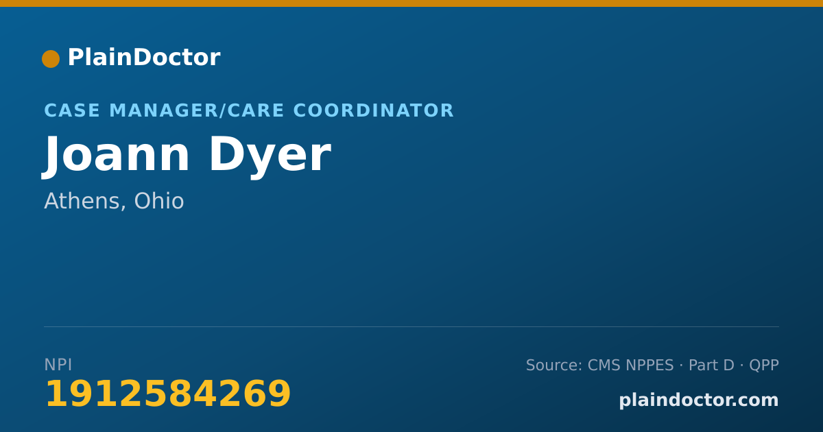 Shareable card for Joann Dyer - Case Manager/Care Coordinator, Athens, OH