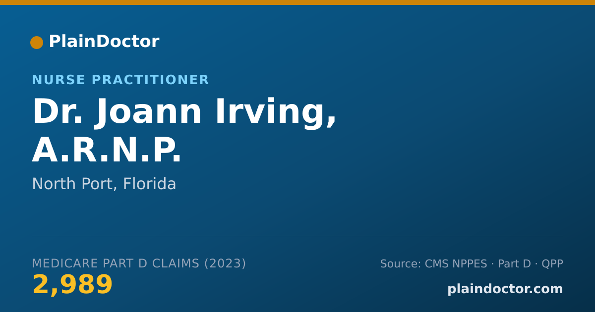 Shareable card for Joann Irving, A.R.N.P. - Nurse Practitioner, North Port, FL