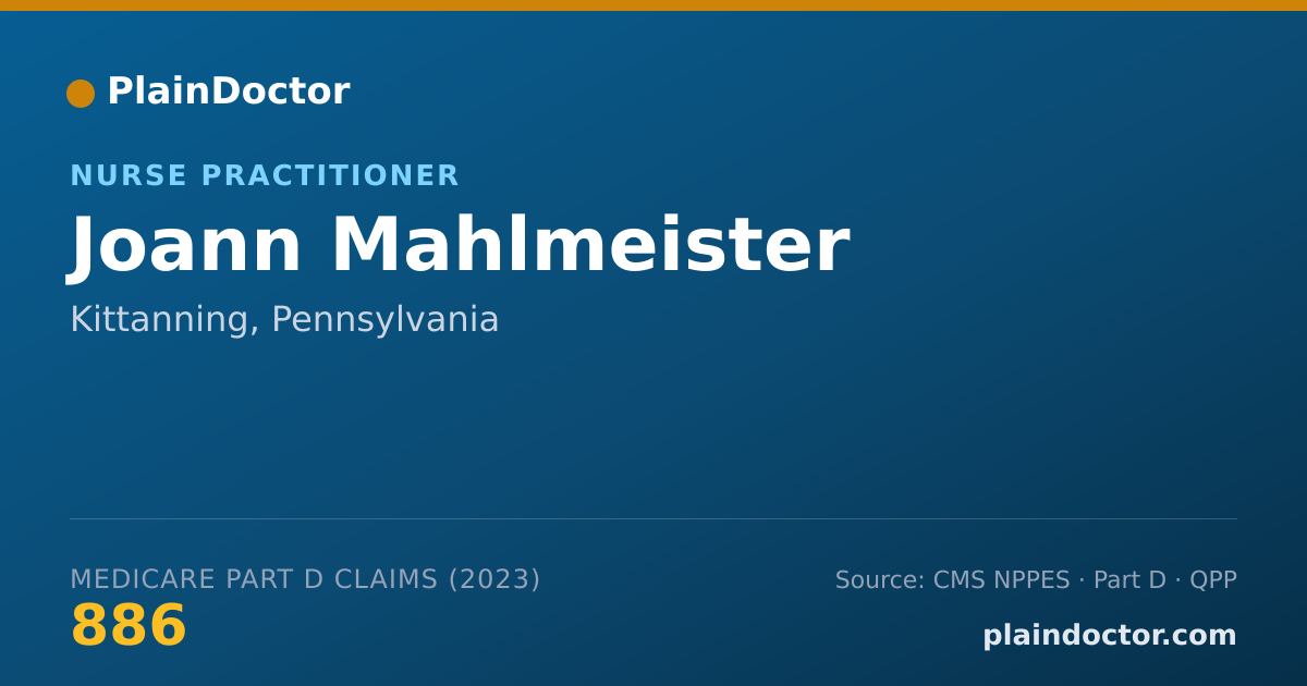 Shareable card for Joann Mahlmeister - Nurse Practitioner, Kittanning, PA