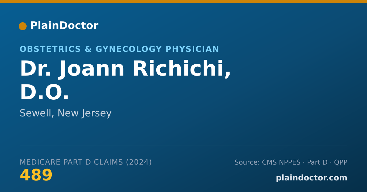 Shareable card for Joann Richichi, D.O. - Obstetrics & Gynecology Physician, Sewell, NJ