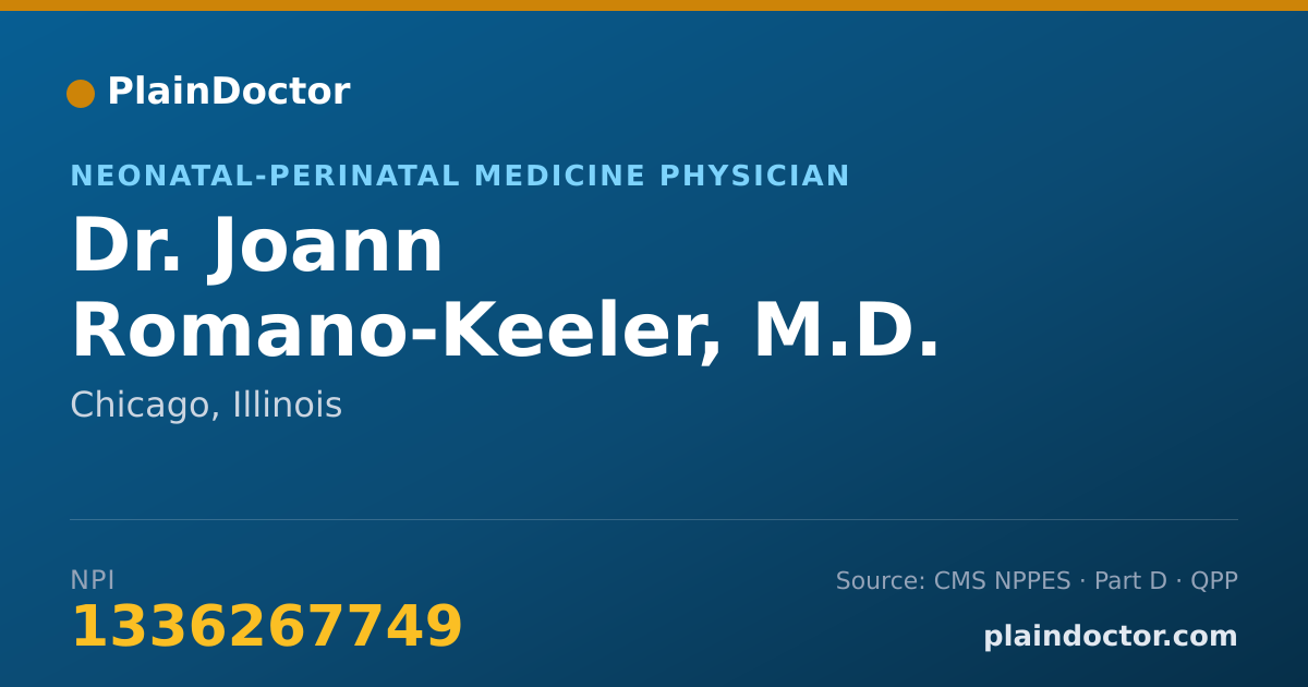Shareable card for Joann Romano-Keeler, M.D. - Neonatal-Perinatal Medicine Physician, Chicago, IL