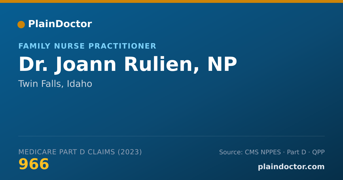 Shareable card for Joann Rulien, NP - Family Nurse Practitioner, Twin Falls, ID