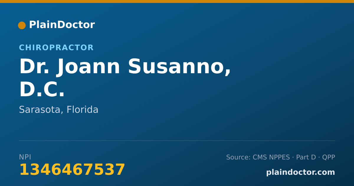 Shareable card for Joann Susanno, D.C. - Chiropractor, Sarasota, FL