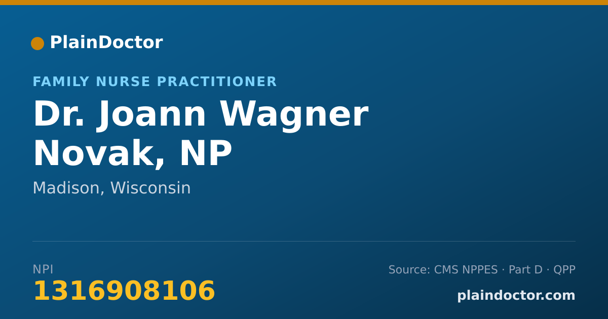 Shareable card for Joann Wagner Novak, NP - Family Nurse Practitioner, Madison, WI