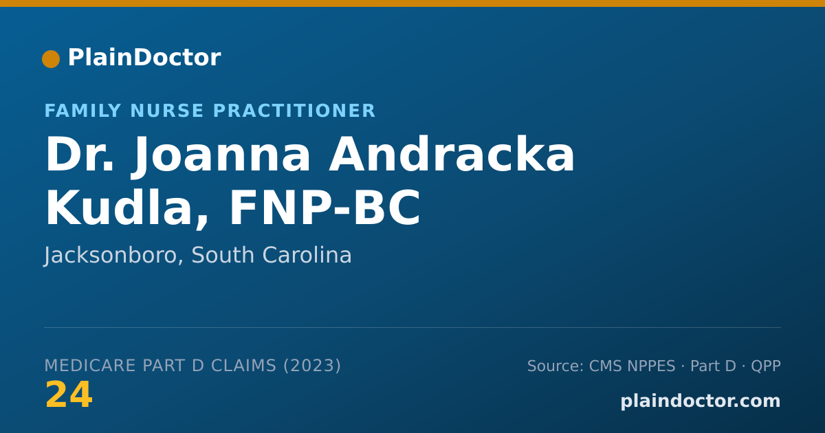 Shareable card for Joanna Andracka Kudla, FNP-BC - Family Nurse Practitioner, Jacksonboro, SC